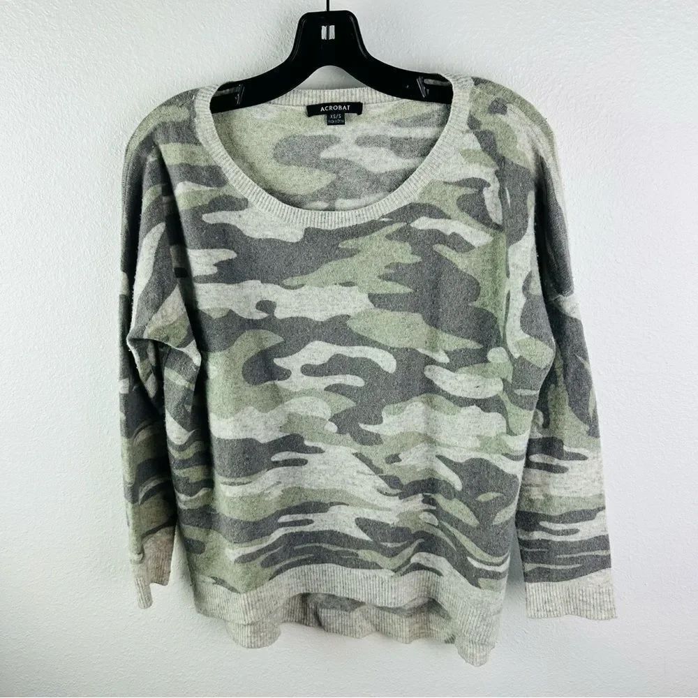Acrobat Oversized Camo Wool Cashmere‎ Blend Sweater Women’s Size XS/S